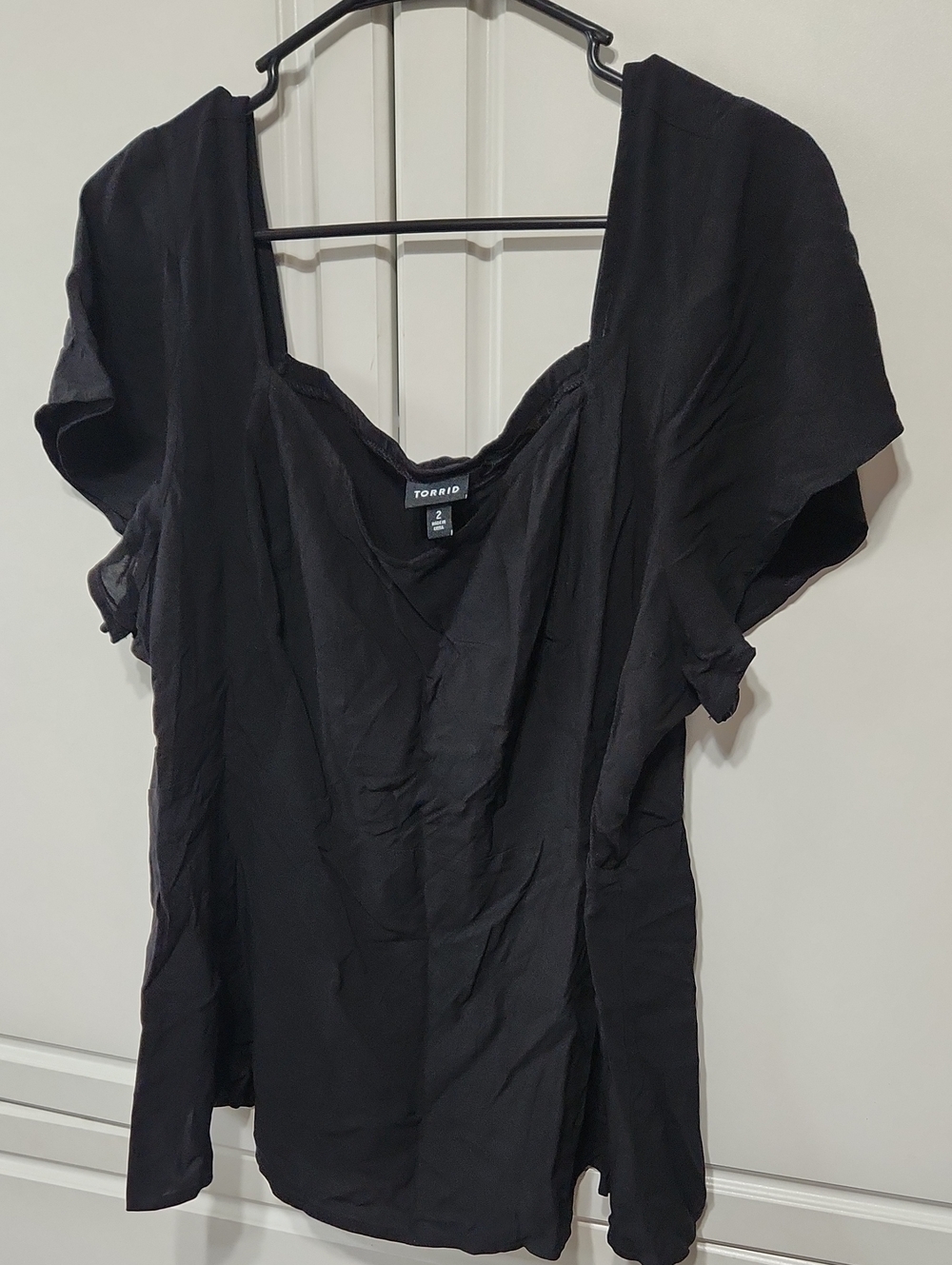 torrid Black V-Neck Short Sleeve Blouse